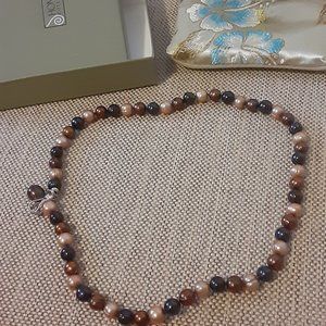Cultured Pearl Adjustable Ringed Potato Necklace